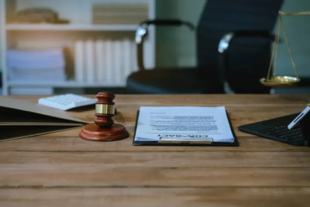 A professional legal office setting, illustrating our partnerships for global **legal translation services** with law firms and corporations.