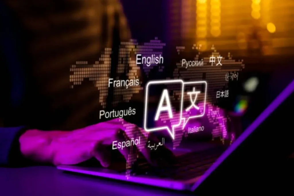 Modern software interface on a laptop with digital learning icons and UI design.